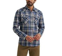 Wrangler Iconic Denim Herren-Hemd, Normale Passform, Druckknöpfe, Mitternachtsmarineblau, Klein
