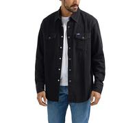 Wrangler Herren Iconic Regular Fit Snap Shirt Hemd mit Button-Down-Kragen, Schwarz Denim, XL