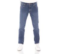 Wrangler Jeans Herren Stretch Regular Straight Fit Greensboro Jeanshose Denim Blue w33, Farbe: Basement Blue, Größe: 33W / 34L