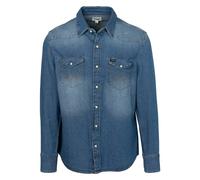 Jeanshemd WRANGLER "27 MW" Gr. L, N-Gr, blau (icon mid stone) Herren Hemden Langarm (92874320-L)