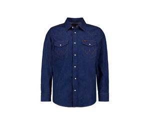 Wrangler Jeanshemd Herren Regular Fit Langarm Baumwolle blau, 3XL