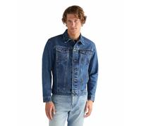Wrangler Jeansjacke Herren Umlegekragen Baumwolle blau, XL