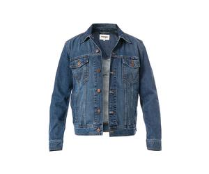Wrangler Jeansjacke Herren Umlegekragen Baumwolle blau, 3XL
