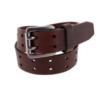 Wrangler Jungen Gürtel aus gefrästem Büffelleder mit Doppelloch und Rollschnalle, Braun, Small-Medium