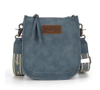Wrangler Kleine Umhängetasche für Damen, trendige Designer-Mini-Geldbörsen, Schulter-Handtasche, Hobo mit verstellbarem Riemen, WG119-077JN, Jeansblau