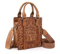 Wrangler Kleine Umhängetasche für Damen, Werkzeug-Handtasche mit Tragegriff und Mini-Tragetasche, Angel Hellbraun