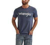 Wrangler Kurzärmliges T-Shirt für Herren, Marineblau, meliert, Mittel