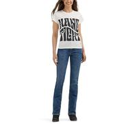 Wrangler Lainey Wilson Damen-T-Shirt, eng anliegend, geschrumpftes Band, Weiss/opulenter Garten, Groß