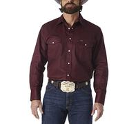 Wrangler langärmeliges Herren-Arbeitshemd im Western-Cowboy-Schnitt mit Druckknöpfen festes Finish