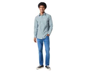 Wrangler Larston Jeans in blauer Rustic-Waschung W33 / L34 Slim Fit