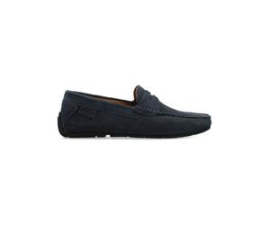Wrangler Leder-Slipper in Dunkelblau - Größe 43 | Herren Schuhe Halbschuhe