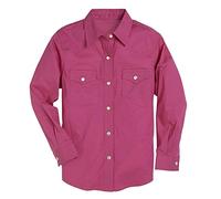 Wrangler Mädchen Long Sleeve Western Snap Shirt Hemd, Rose, XL