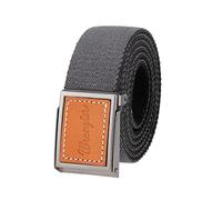 Wrangler Men’s Leather Buckle Stretch WEB Casual Everyday Dress Belt for Jeans, Khakis (Grey Black)