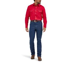 Wrangler Men's Authentic Cowboy Cut Work Western Long-Sleeve Firm Finish Shirt