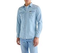 Langarmhemd WRANGLER "WESTERN SHIRT", Herren, Gr. 3XL, N-Gr, riverbank, Web, Obermaterial: 100% Baumwolle, regular fit normal, Ärmel mit Ärmelschlitz Manschette mit Druckknöpfen, Hemden (90189761-XXXL