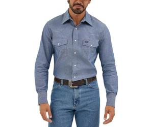 Wrangler Men's Western Cowboy Cut Two Pocket Long Sleeve Snap Workshirt