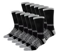 Wrangler Peak Herren Crew Socken - Strapazierfähige Halbkissen-Socken mit Fußgewölbeunterstützung, Schwarz, 37.5-46 EU