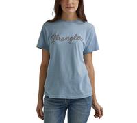 Wrangler Retro Damen-T-Shirt, ganzjährig, kurzärmelig, Normale Passform, Ashley Blue Heather, Ashley Blue Heather, X-Groß