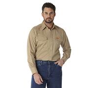 Wrangler Riggs Workwear Herren Fr Flame Resistant Western Langarmhemd mit Zwei Taschen und Druckknöpfen Work Utility Hemd, Khaki, XX-Large