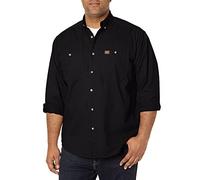 Wrangler Riggs Workwear Herren Logger Twill Langarm Arbeitshemd, schwarz, X-Groß