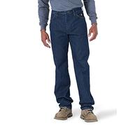 Wrangler Riggs Workwear Men's FR Flame Resistant Original Fit Jean, Dark Wash, 28W x 30L
