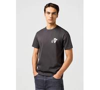 Wrangler - Kleines Grafik-T-Shirt, verblasst, schwarz L
