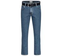 Wrangler Texas Herren-Stretchjeans Regular Fit Authentic Straight in verschiedenen Waschungen mit Gürtel in schwarz oder braun