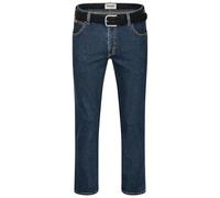 Wrangler Texas Herren-Stretchjeans Regular Fit Authentic Straight in verschiedenen Waschungen mit Gürtel in schwarz oder braun