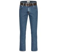 Wrangler Texas Herren-Stretchjeans Regular Fit Authentic Straight in verschiedenen Waschungen mit Gürtel in schwarz oder braun (W38/L36, Stonewash + brauner Gürtel)
