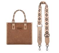 Wrangler Tragetasche für Damen, Aztekenmuster, Western-Stil, Retro, Handtasche mit Tragegriff oben, B-aztec-brown, Medium