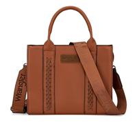 Wrangler Tragetasche für Damen, Designer-Umhängetasche, Handtasche mit Tragegriff und Riemen, A-natur-braun, Medium