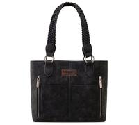Wrangler Tragetasche für Damen, Western-Geldbörse, mehrere Taschen, Handtaschen, Geflochtenes Schwarz, Einheitsgröße
