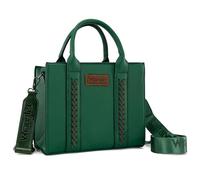 Wrangler Tragetaschen für Damen, Designer-Umhängetasche, Handtasche mit Tragegriff und Riemen, Natur-Dunkelgrün, Medium