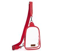 Wrangler Transparente Umhängetaschen für Damen, Stadion-zugelassen, für Sportveranstaltungen, Konzerte, Rot/Ausflug, einfarbig (Getaway Solids)