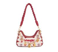 Wrangler Umhängetasche für Damen, Cowboy-Druck, Halbmond-Unterarm, Western-Rodeo-Icons, Clutch, Geldbörse mit Kette, Kette-Rosa, 7.2"D x 3.5"W x 10"H, Retro, Hobo