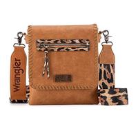 Wrangler Umhängetaschen für Damen, Western, handgewebte Umhängetasche, Muster-Honigbraun