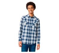Wrangler Men's Western Shirt, Blue Shadow, M