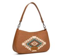Wrangler Western Umhängetasche für Damen, kleine Geldbörse, Aztekenmuster, Hobo-Tasche, Handtasche mit abnehmbarem Riemen, B-braun, Small