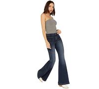 Wrangler Women's Medium Wash High Rise Flare Patch Pocket Victoria Jeans Blue 27W x 34L