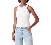 Wrangler Women's Ringer Tank T-Shirt, Vintage White, Large