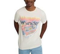 Wrangler X Stranger Things Keep on Runnin' T-Shirt für Herren, Retro, Weiß, Mittel