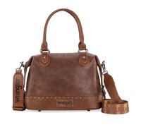 Wrangler zweifarbige Arzttasche mit Tragegriff oben, Handtasche und Damen-Schultertasche, Raw Bramble Brown, Reißverschluss