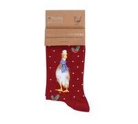 Wrendale Design Duck Christmas Sock - Christmas Scarves - RED