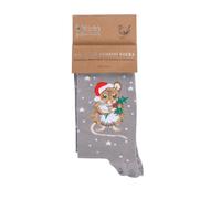 Wrendale Design Mouse Christmas Sock - Christmouse - GREY