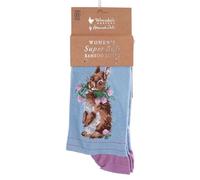Wrendale Designs Damen Socken Kaninchen & Glücksklee | WD-SOCK024