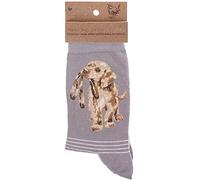Wrendale Designs Socken, Hund mit Leine, Grau