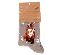 Wrendale Designs Socken, wilder Fuchs, Grau