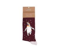Wrendale Designs Weihnachtssocken - XSOCKM006 - Herren - Christmas King, Pinguin, rot, 1 Paar, Gr: 41-46