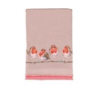 Wrendale Designs - Winterschal, Taupe - Rotkehlchen, Einheitsgröße