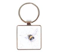 Wrendale Schlüsselanhänger Bumblebee Biene 4x4cm Metall Silber Design